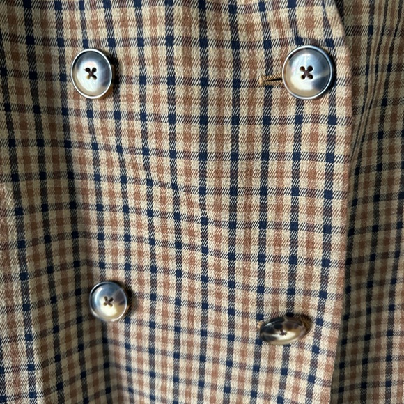 Madewell Caldwell Brown Mandell Plaid Double Breasted Blazer Jacket Size L - Picture 3 of 7